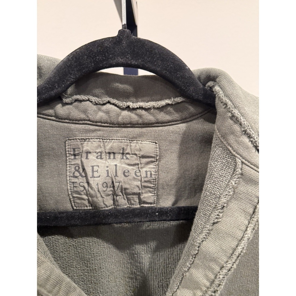 Frank & Eileen Sweatshirt Button up Triple Fleece rosemary thyme Green Size M - Picture 5 of 6
